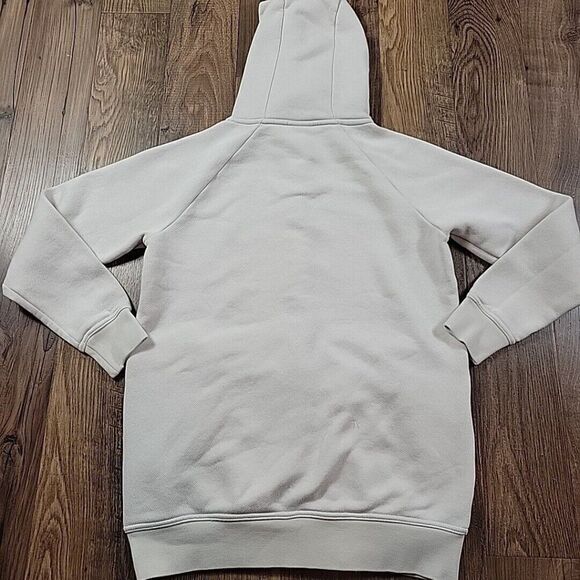 Nike Sportswear Rally Hooded Jacket Womens Small Beige Snap Sweatshirt Long Slv - Picture 6 of 8